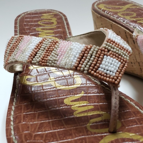 Sam Edelman rosa beaded cork wedge sandle - Picture 8 of 8